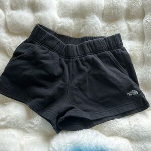 The North Face sweat-shorts, black, size small.